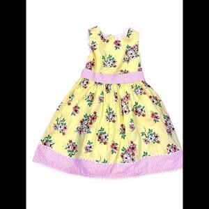 Rare Editions Yellow Floral Dress - Size 6 NWT